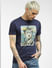 Blue Graphic Print Crew Neck T-shirt_393195+2