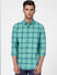 Green Check Full Sleeves Shirt_393150+2
