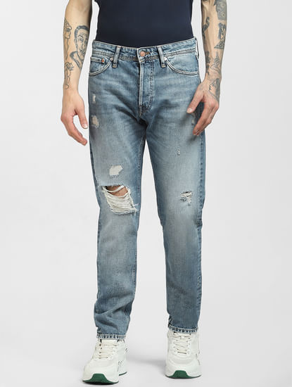 Blue Low Rise Anti Fit Jeans