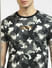 Black Abstract Print Crew Neck T-shirt_393153+5