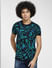 Black All Over Print Knit T-shirt_406357+2