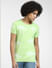 Light Green Printed Knit T-shirt_406359+2