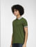 Green Contrast Collar Polo T-shirt_406361+3