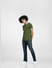 Green Contrast Collar Polo T-shirt_406361+6