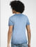 Blue Raw Edge Crew Neck T-shirt_406365+4
