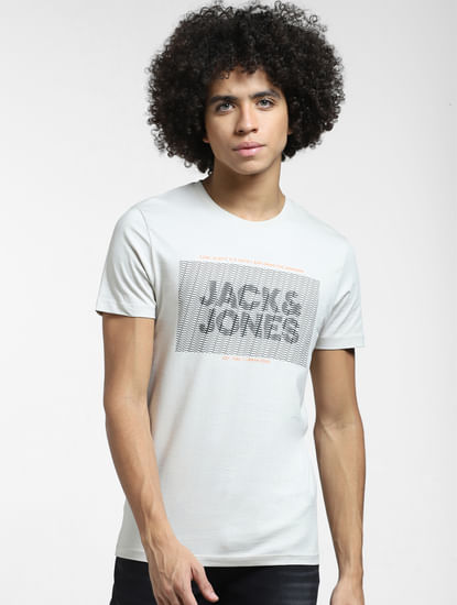 Grey Typographic Print Crew Neck T-shirt
