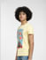 Beige Graphic Print Crew Neck T-shirt_406374+3
