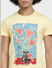 Beige Graphic Print Crew Neck T-shirt_406374+5
