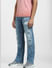 Light Blue High Rise Distressed Bootcut Jeans_406379+3