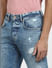 Light Blue Low Rise Distressed Bootcut Jeans_406379+5