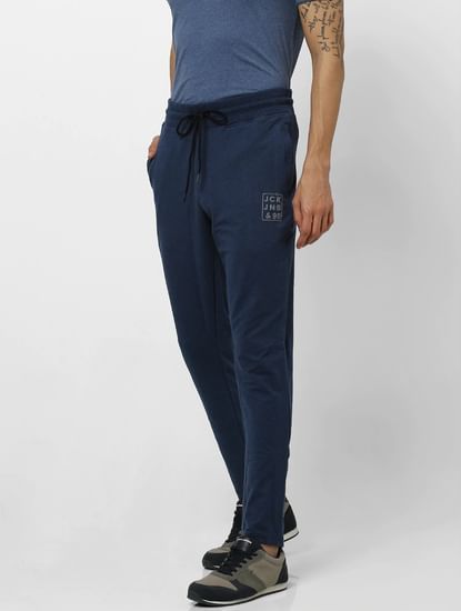 Blue Mid Rise Trackpants