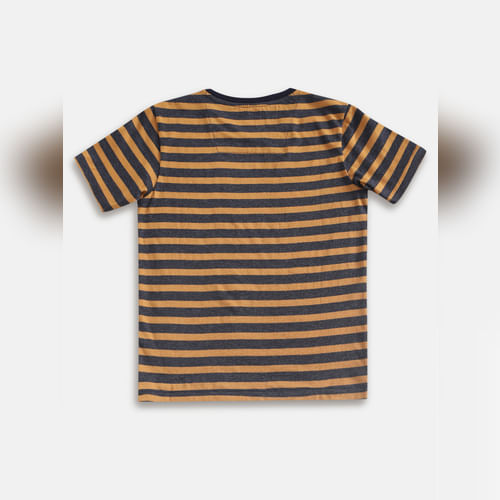 BESTSELLER CLOTHING Boys Orange Striped Crew Neck T-shirt