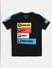 Boys Black Graphic Print Crew Neck T-shirt