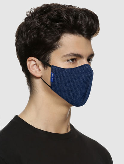 Blue Striped Lightweight Denim 3PLY Mask