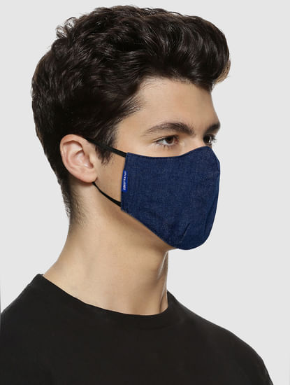 Blue Lightweight Denim 3PLY Mask
