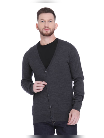 Dark Grey Knit Cardigan