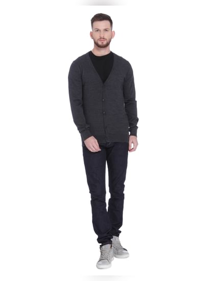 Dark Grey Knit Cardigan