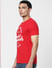 Red Logo Print Crew Neck T-shirt_385181+3
