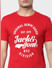 Red Logo Print Crew Neck T-shirt_385181+5
