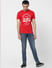 Red Logo Print Crew Neck T-shirt_385181+6