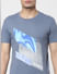 Blue Logo Print Crew Neck T-shirt_385185+6