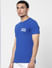 Blue Logo Print Crew Neck T-shirt_385201+3