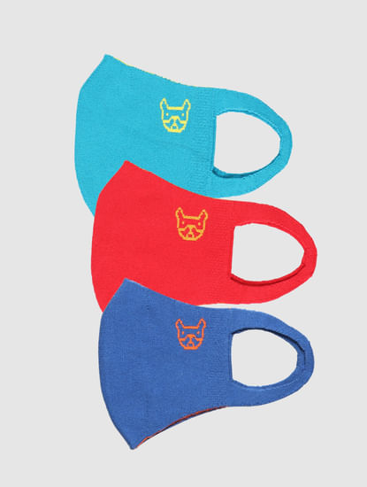 Pack of 3 Logo Print Seamless 2 PLY Mask