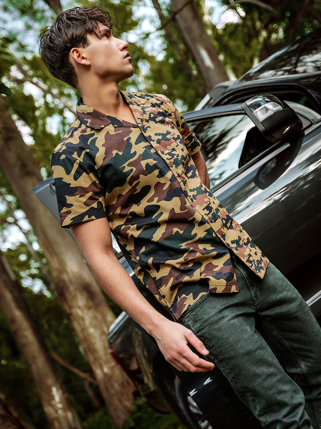 Army on sale print shirt