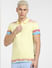 Yellow Graphic Print Polo T-shirt_404012+2