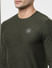 Green Full Sleeves Crew Neck T-shirt_401618+5