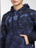 Blue Abstract Print Hooded Sweatshirt_401706+5