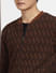 Brown Textured Sweatshirt Jacket_401707+5