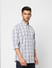 White Check Full Sleeves Shirt_401635+3