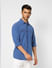 Blue Striped Denim Full Sleeves Shirt_401644+3