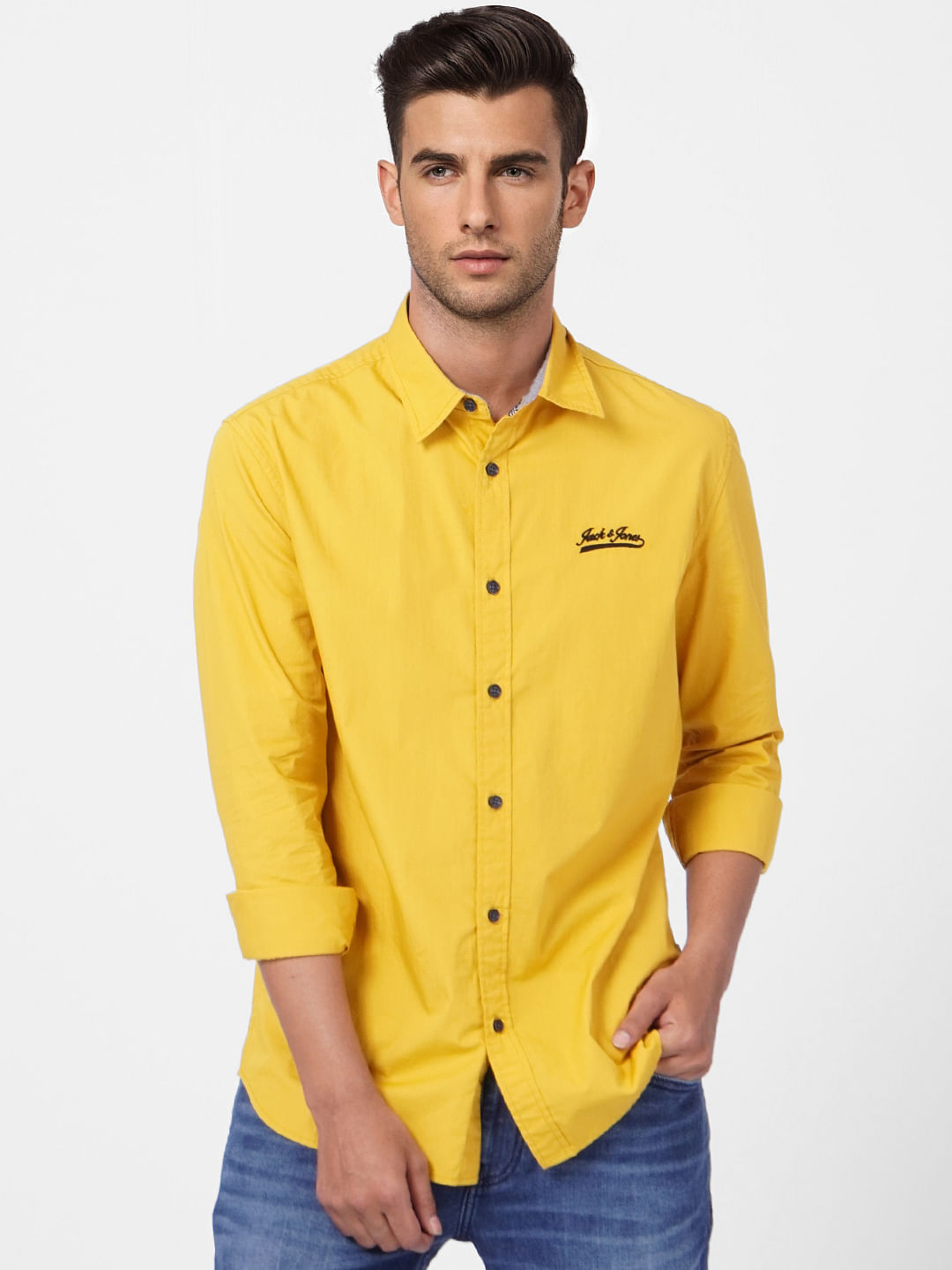 Yellow Linen Long Sleeve Shirt with Pants Outfits For Men 8 ideas   outfits  Lookastic