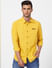 Yellow Logo Print Full Sleeves Shirt_401656+2