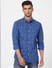 Blue Floral Print Full Sleeves Shirt_401684+2