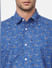 Blue Floral Print Full Sleeves Shirt_401684+5