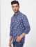 Blue Printed Full Sleeves Shirt_401685+3