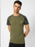Green Camo Print Crew Neck T-shirt_401687+2