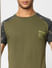 Green Camo Print Crew Neck T-shirt_401687+5