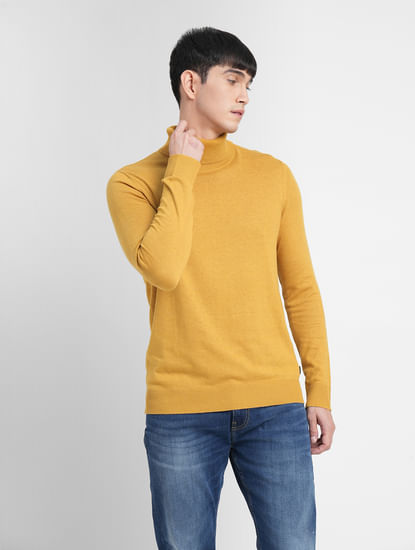 Yellow Roll Neck Pullover