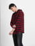 Red Check Hooded Full Sleeves Shirt_401575+3