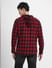 Red Check Hooded Full Sleeves Shirt_401575+4