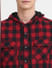 Red Check Hooded Full Sleeves Shirt_401575+5