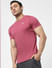 Pink Logo Print Crew Neck T-shirt_401583+1