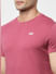 Pink Logo Print Crew Neck T-shirt