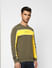 Green Colourblocked Sweatshirt_401588+3