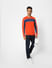 Red Colourblocked Sweatshirt_401589+1
