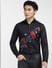 Black Floral Print Full Sleeves Shirt_401721+2